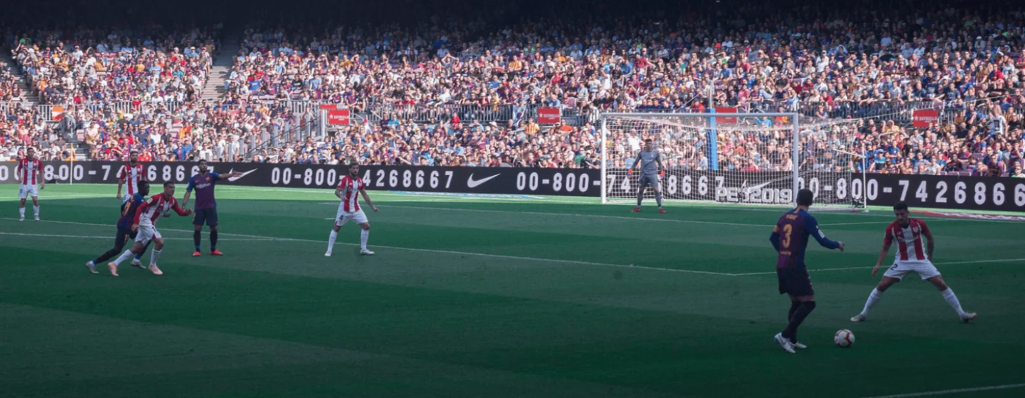 Football match being played